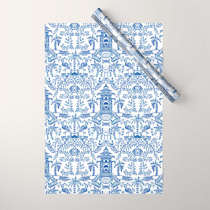 Coastal Chinoiserie  Wrapping Paper Gallery Image 1