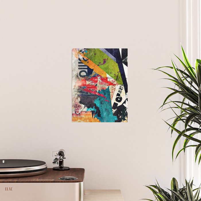 Urban Industrial Graffiti-Inspired Collage Art Aesthetic Abstract Poster Gallery Image 2