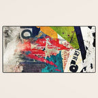 Urban Industrial Graffiti-Inspired Collage Art Aesthetic Abstract Desk Mat Gallery Image 3