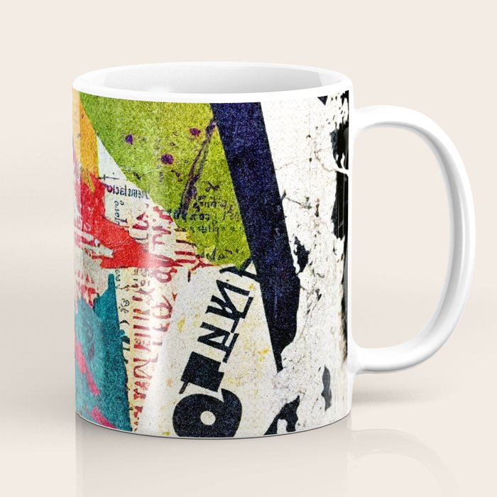 Urban Industrial Graffiti-Inspired Collage Art Aesthetic Abstract Coffee Mug Gallery Image 1