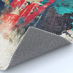 Urban Industrial Graffiti-Inspired Collage Art Aesthetic Abstract Rug Gallery Image 4
