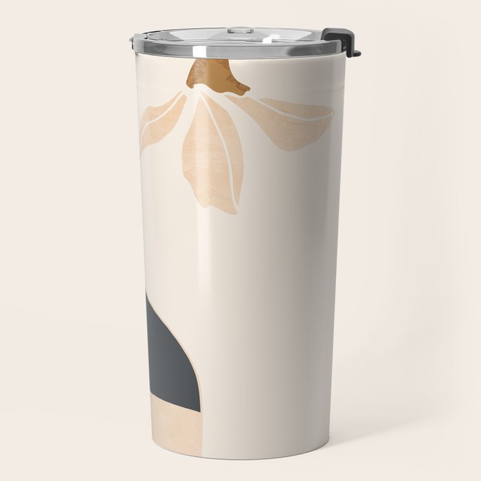 Minimal Abstract Art Vase Flower 3a Travel Mug Gallery Image 2