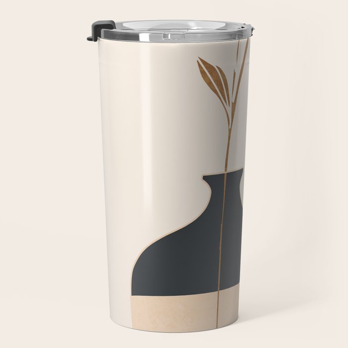 Minimal Abstract Art Vase Flower 3a Travel Mug Gallery Image 3
