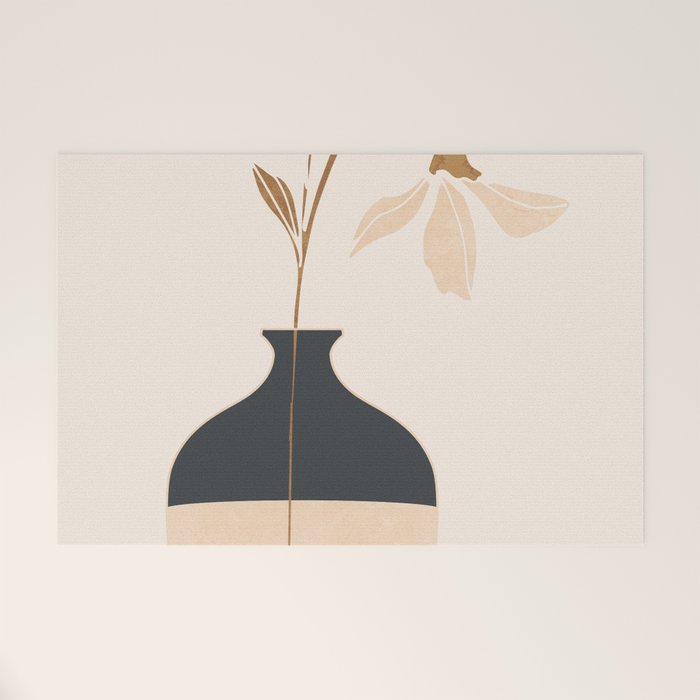 Minimal Abstract Art Vase Flower 3a Welcome Mat Gallery Image 1