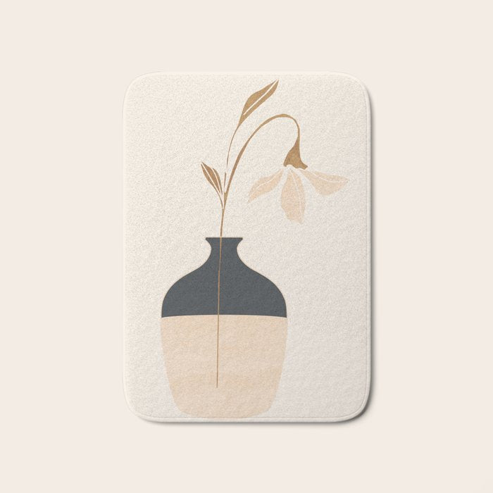 Minimal Abstract Art Vase Flower 3a Bath Mat Gallery Image 1
