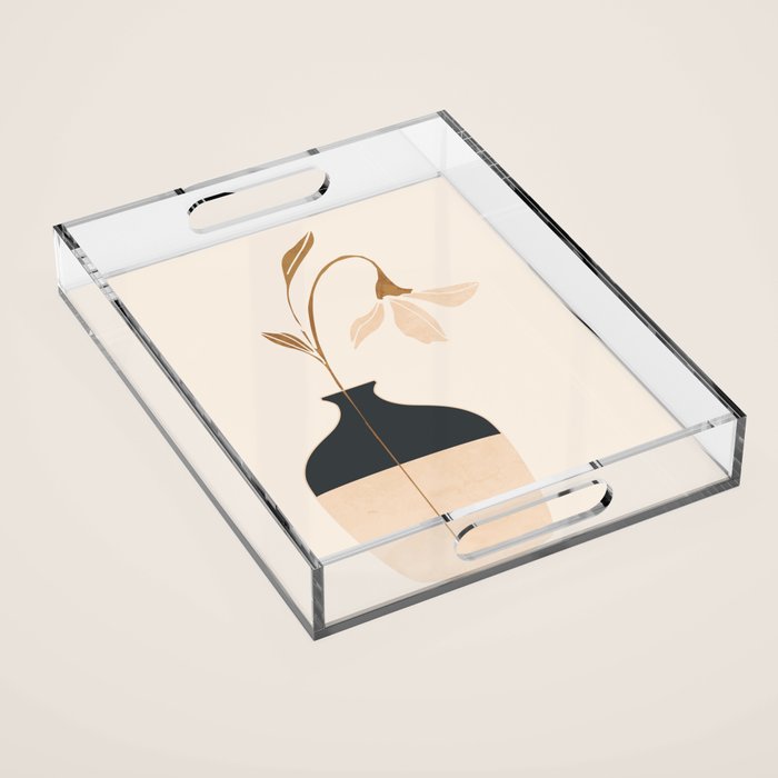 Minimal Abstract Art Vase Flower 3a Acrylic Tray Gallery Image 1