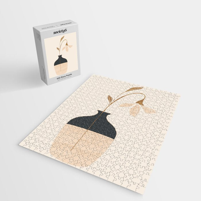 Minimal Abstract Art Vase Flower 3a Jigsaw Puzzle Gallery Image 2