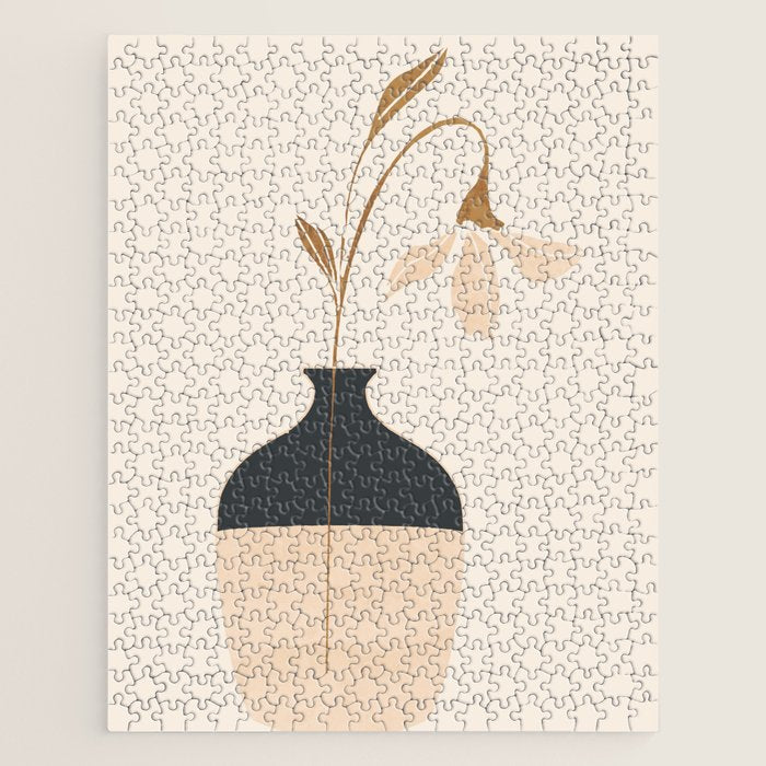 Minimal Abstract Art Vase Flower 3a Jigsaw Puzzle Gallery Image 1