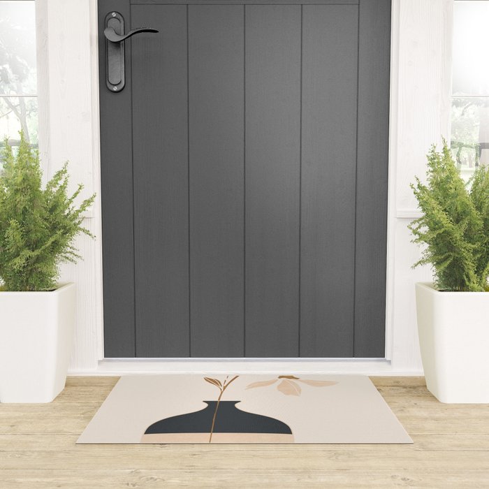 Minimal Abstract Art Vase Flower 3a Welcome Mat Gallery Image 3