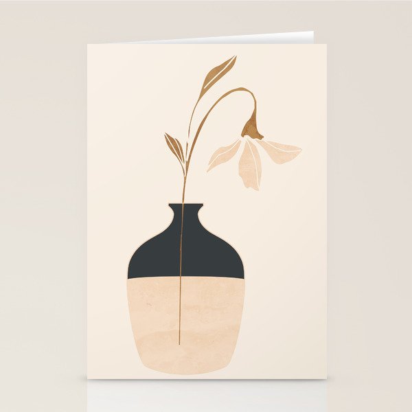 Minimal Abstract Art Vase Flower 3a Stationery Card Gallery Image 2