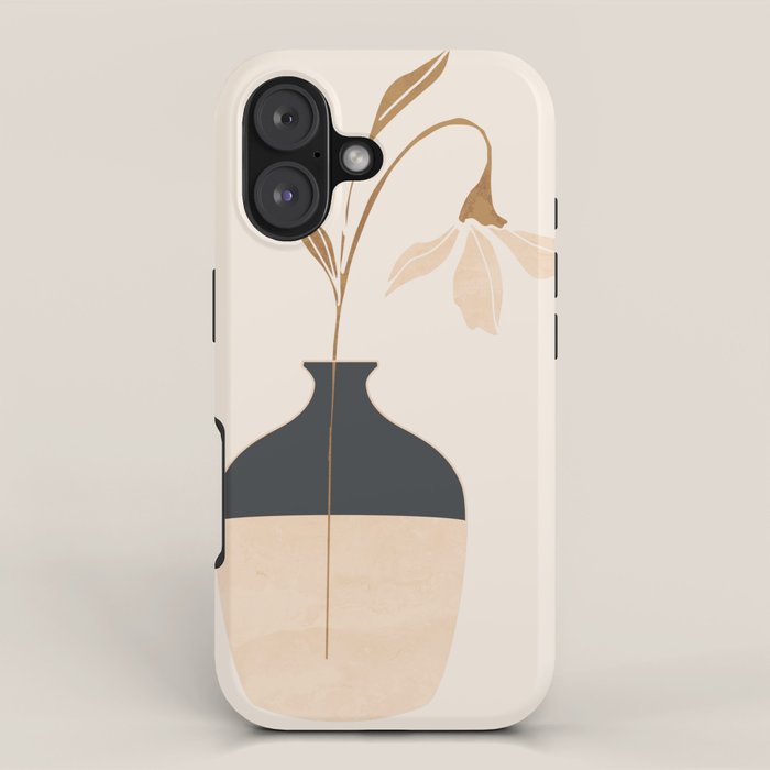 Minimal Abstract Art Vase Flower 3a iPhone Case Gallery Image 1