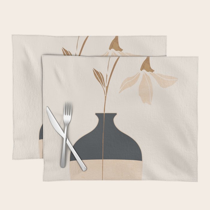 Minimal Abstract Art Vase Flower 3a Placemat Gallery Image 1