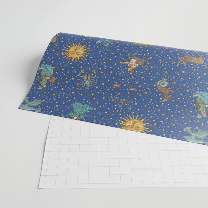 Vintage Astrology Zodiac Wheel Wrapping Paper Gallery Image 2
