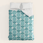 Mid Century Modern Geometric Shapes Aqua Blue Duvet Cover Gallery Image 6