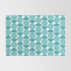 Mid Century Modern Geometric Shapes Aqua Blue Rug Gallery Image 2