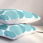 Mid Century Modern Geometric Shapes Aqua Blue Pillow Sham Gallery Image 3