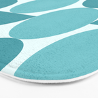 Mid Century Modern Geometric Shapes Aqua Blue Bath Mat Gallery Image 3