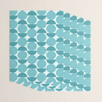 Mid Century Modern Geometric Shapes Aqua Blue Wrapping Paper Gallery Image 3