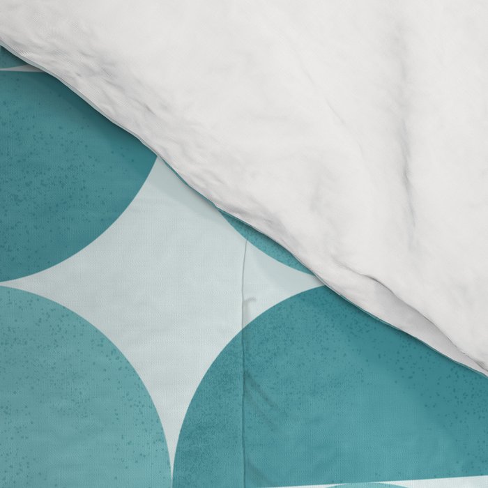 Mid Century Modern Geometric Shapes Aqua Blue Comforter Gallery Image 4