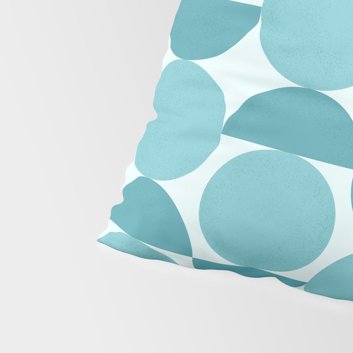 Mid Century Modern Geometric Shapes Aqua Blue Pillow Sham Gallery Image 4