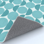 Mid Century Modern Geometric Shapes Aqua Blue Rug Gallery Image 4