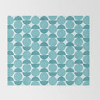 Mid Century Modern Geometric Shapes Aqua Blue Throw Blanket Gallery Image 2