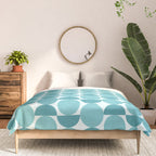 Mid Century Modern Geometric Shapes Aqua Blue Comforter Gallery Image 3
