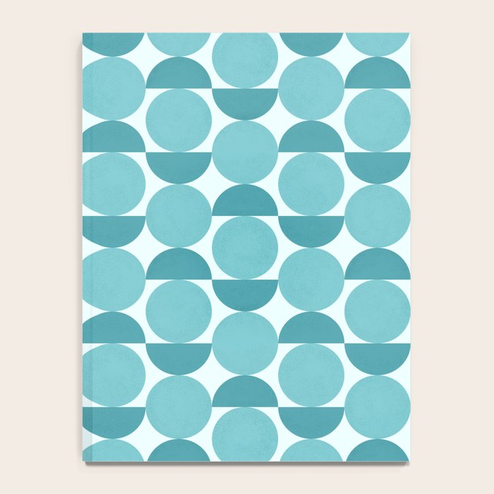 Mid Century Modern Geometric Shapes Aqua Blue Notebook Gallery Image 4