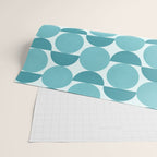 Mid Century Modern Geometric Shapes Aqua Blue Wrapping Paper Gallery Image 2