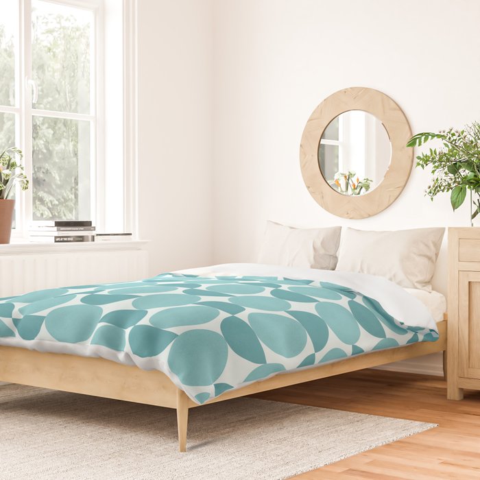 Mid Century Modern Geometric Shapes Aqua Blue Duvet Cover Gallery Image 2