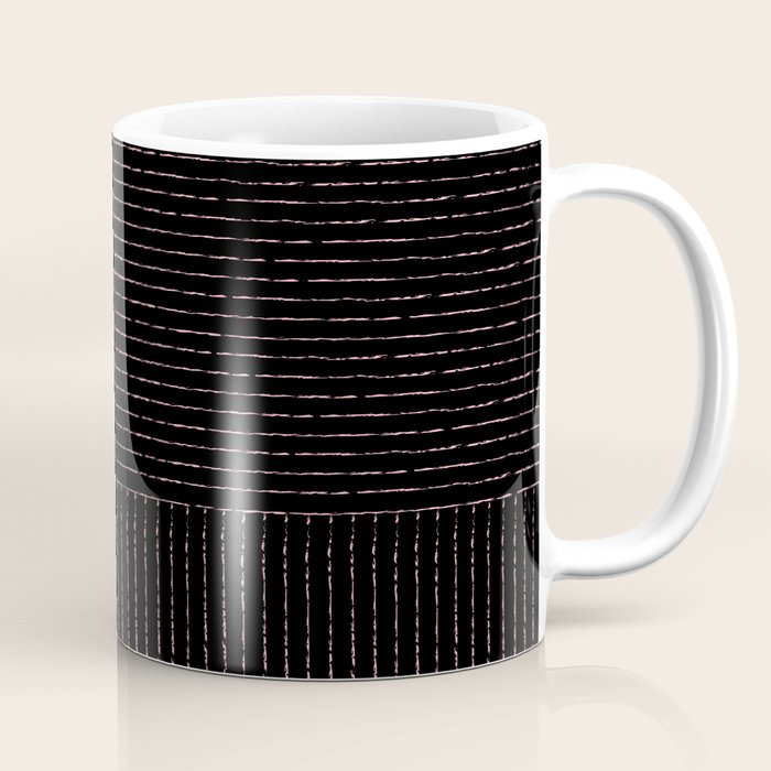 lines (black & pink) Coffee Mug Gallery Image 1