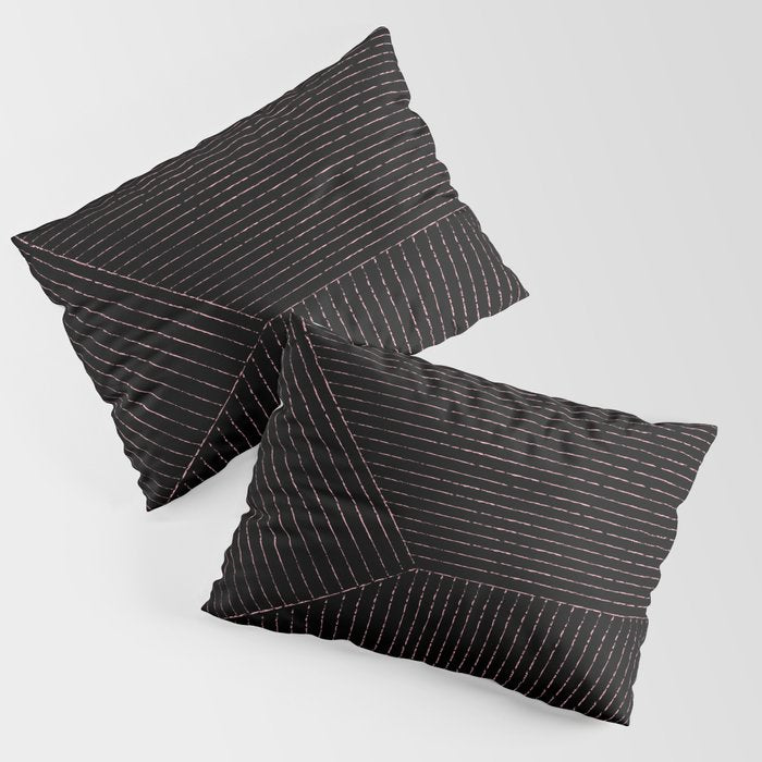 lines (black & pink) Pillow Sham Gallery Image 3