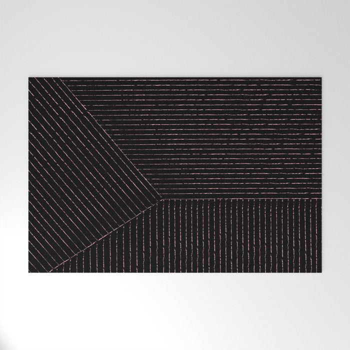 lines (black & pink) Welcome Mat Gallery Image 1