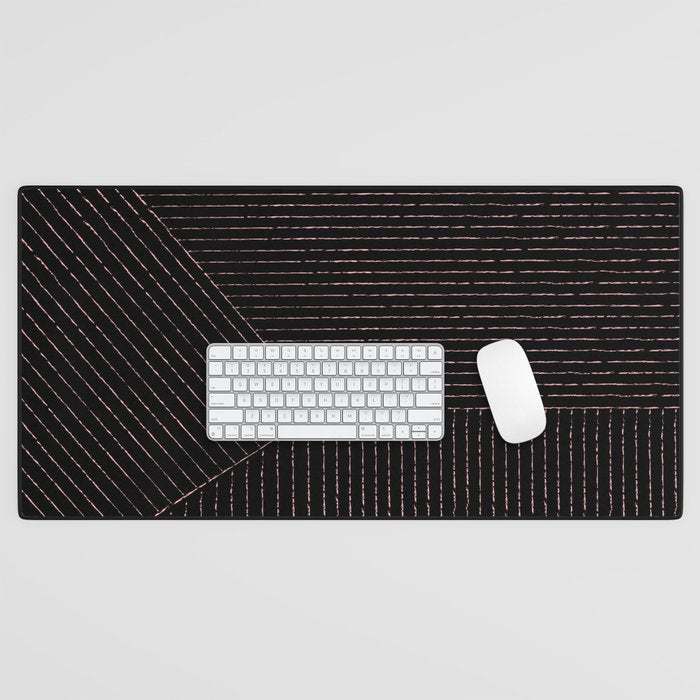 lines (black & pink) Desk Mat Gallery Image 1
