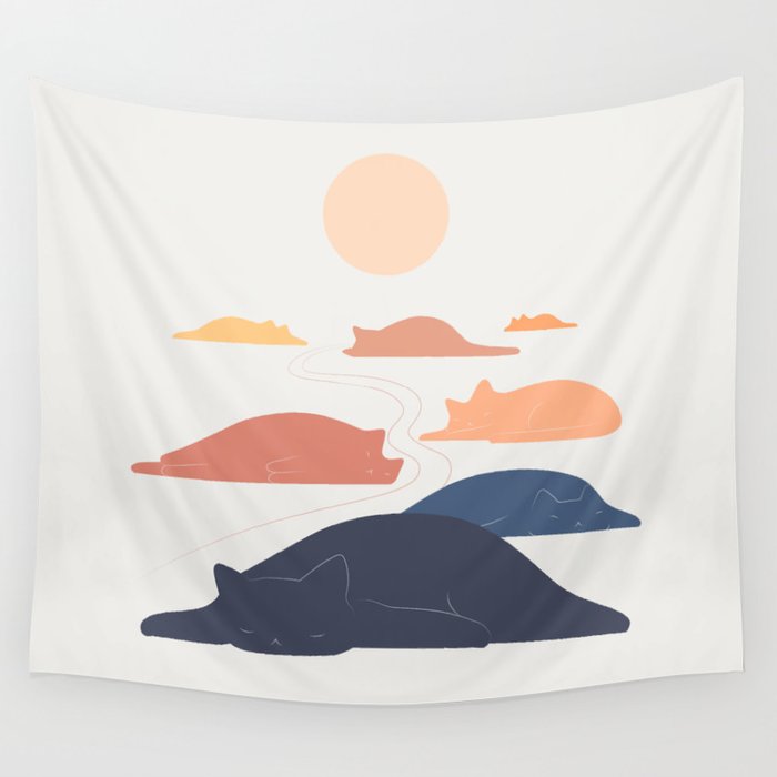 Cat Landscape 159 Wall Tapestry Gallery Image 4