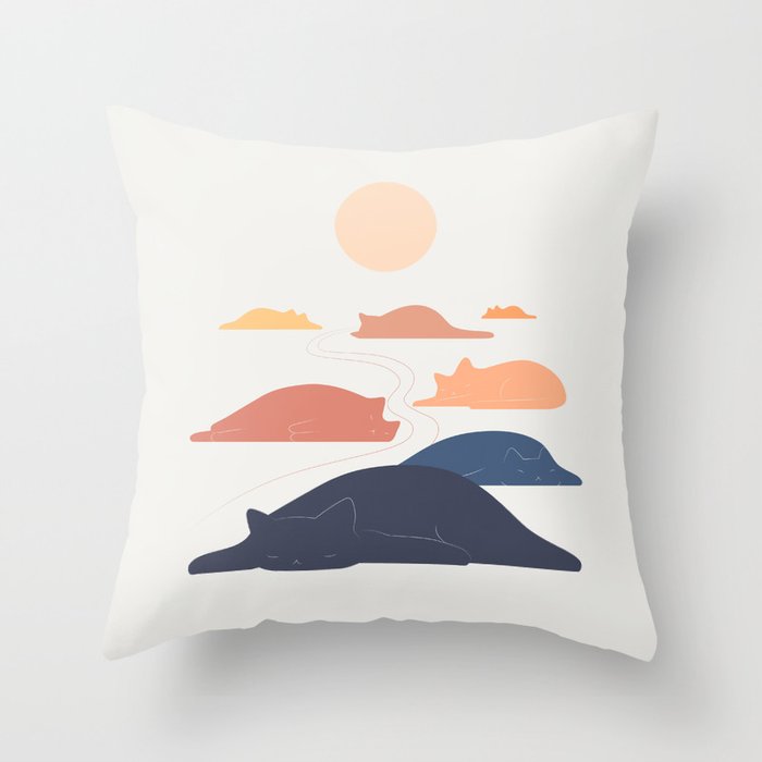 Cat Landscape 159 Throw Pillow Gallery Image 6