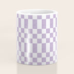 Lilac and white checkered Coffee Mug Gallery Image 4