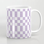 Lilac and white checkered Coffee Mug Gallery Image 1