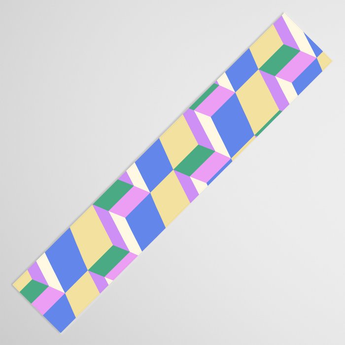 Cuboid Geometric Abstract Shapes Pattern XXXVII Table Runner Gallery Image 3