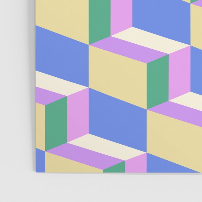 Cuboid Geometric Abstract Shapes Pattern XXXVII Poster Gallery Image 3