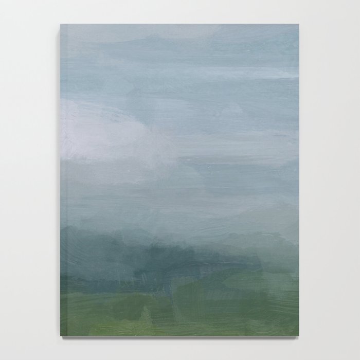 Valley Living - Gray Blue Navy Indigo Grass Green Abstract Painting Wall Art Prints, Nature Horizon Notebook Gallery Image 4