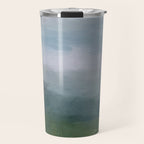Valley Living - Gray Blue Navy Indigo Grass Green Abstract Painting Wall Art Prints, Nature Horizon Travel Mug Gallery Image 1
