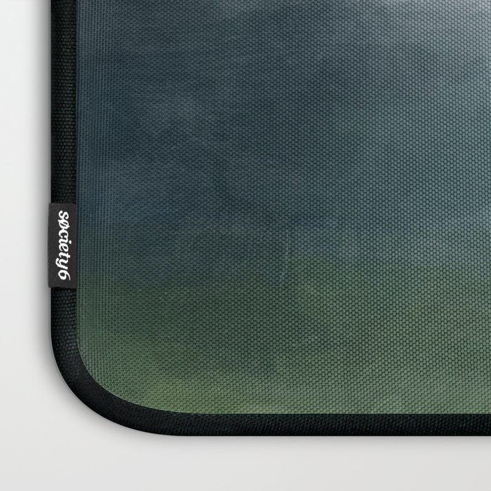 Valley Living - Gray Blue Navy Indigo Grass Green Abstract Painting Wall Art Prints, Nature Horizon Laptop Sleeve Gallery Image 3