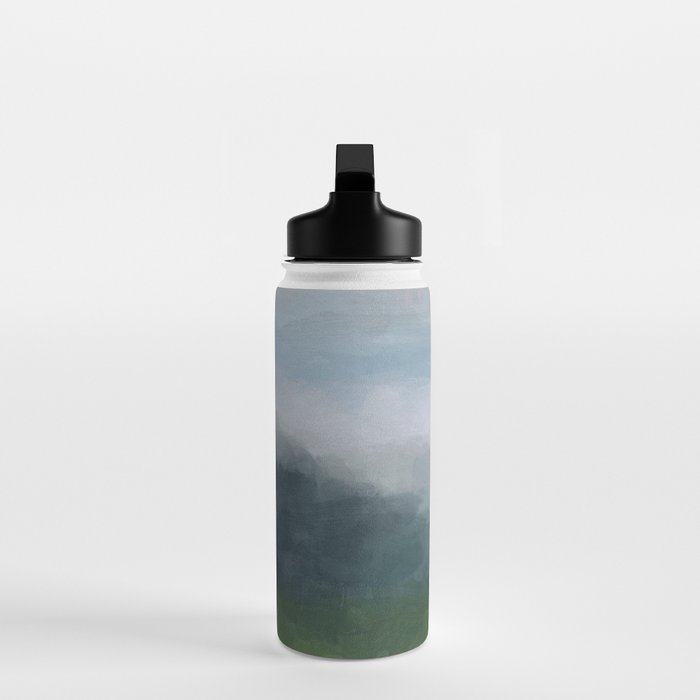 Valley Living - Gray Blue Navy Indigo Grass Green Abstract Painting Wall Art Prints, Nature Horizon Water Bottle Gallery Image 3