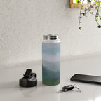 Valley Living - Gray Blue Navy Indigo Grass Green Abstract Painting Wall Art Prints, Nature Horizon Water Bottle Gallery Image 4