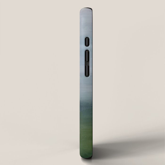 Valley Living - Gray Blue Navy Indigo Grass Green Abstract Painting Wall Art Prints, Nature Horizon iPhone Case Gallery Image 2