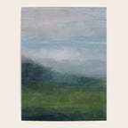 Valley Living - Gray Blue Navy Indigo Grass Green Abstract Painting Wall Art Prints, Nature Horizon Poster Gallery Image 4