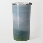 Valley Living - Gray Blue Navy Indigo Grass Green Abstract Painting Wall Art Prints, Nature Horizon Travel Mug Gallery Image 2