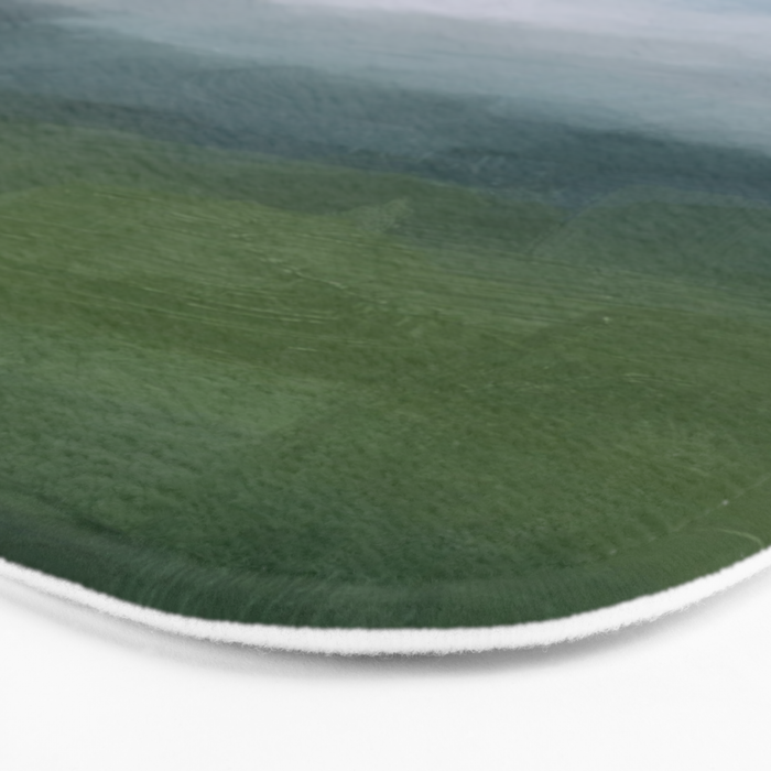Valley Living - Gray Blue Navy Indigo Grass Green Abstract Painting Wall Art Prints, Nature Horizon Bath Mat Gallery Image 3