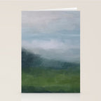 Valley Living - Gray Blue Navy Indigo Grass Green Abstract Painting Wall Art Prints, Nature Horizon Stationery Card Gallery Image 2